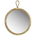 Gfancy Fixtures 27 x 0.5 x 4.8 in. Round Natural Bamboo Wall Mirror GF3093642